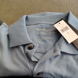 Banana Republic Men's Light Blue Polo Shirt